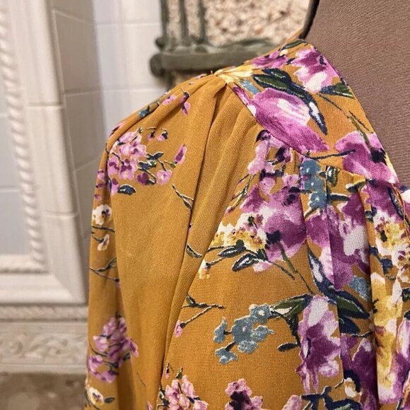 Unbranded. Sz S-M. Open Flyaway Chiffon Boho Cardigan Kimono. Lace Trim. B100 - Picture 7 of 7